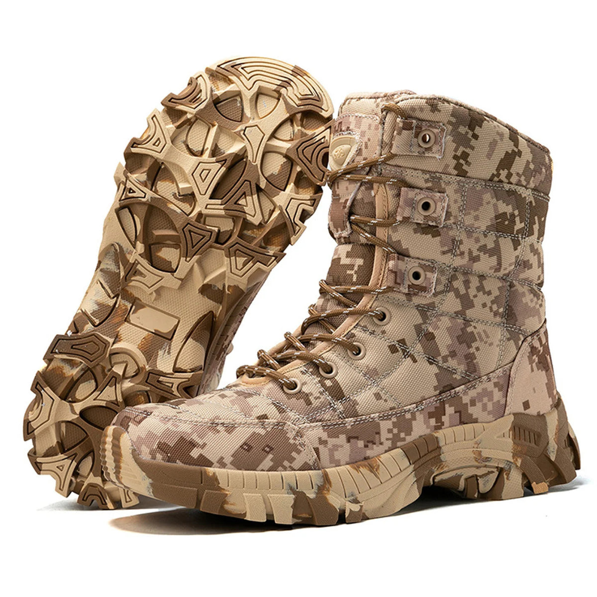 High-Top Men's Camouflage Hunting Boots Breathable Tactical Training Shoes Outdoor Hiking Wear-Resistant Mountaineering Boots