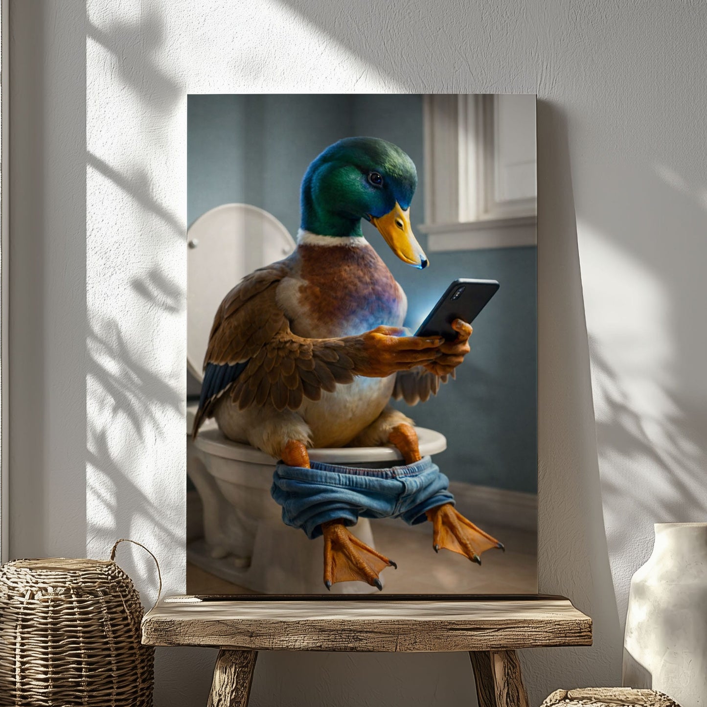 Funny Duck Bathroom Wall Art