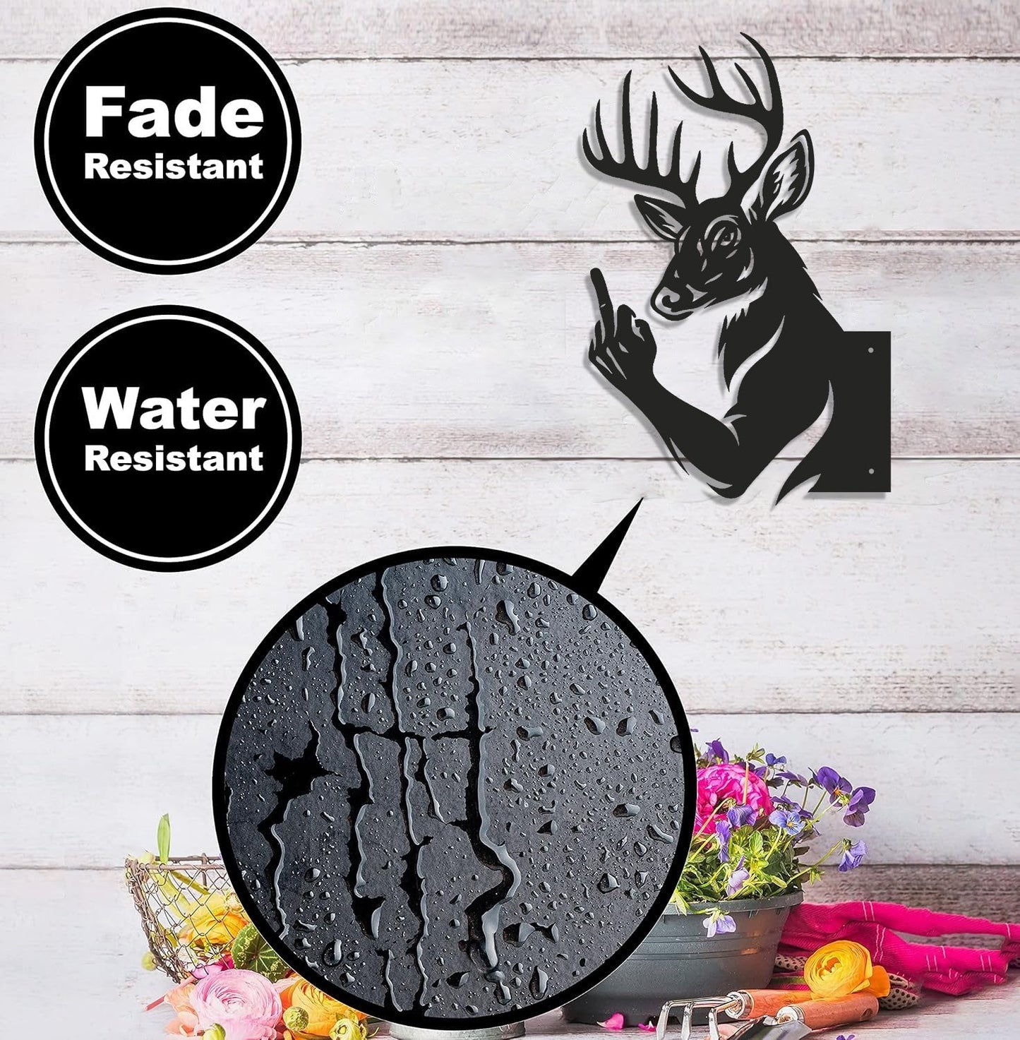 Funny Deer Hunting Metal Sign WITH LED/WITHOUT LED - Humorous Buck Yard Decor