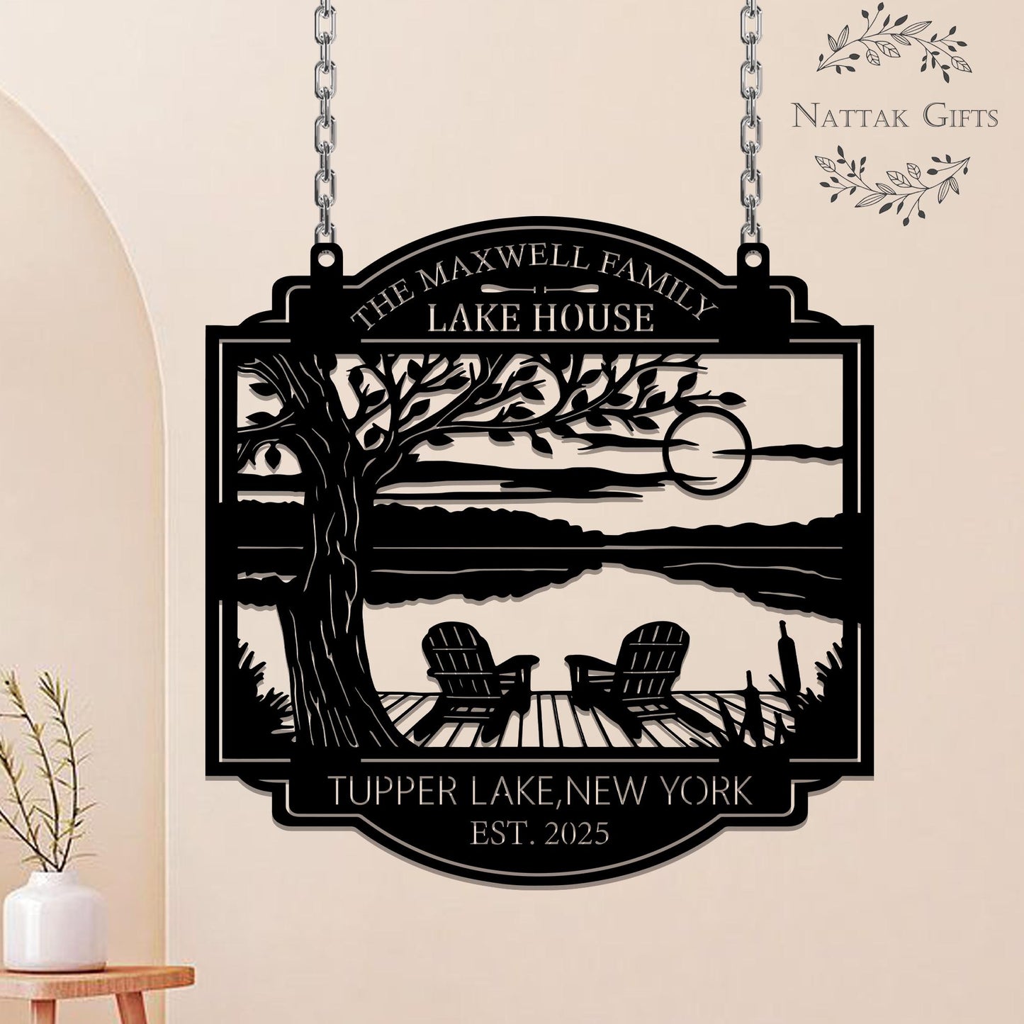 Personalized Lake House Metal Sign: Custom Outdoor Decor, Lake House Welcome Sign