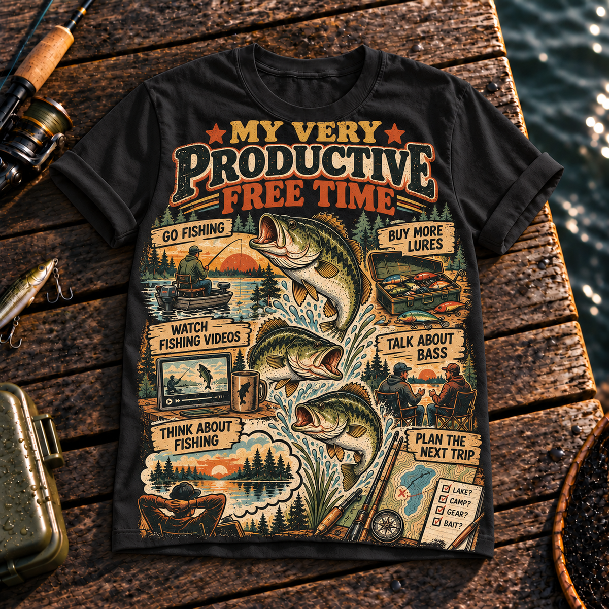 Fishing On Outdoor Cotton T-Shirt NL10105
