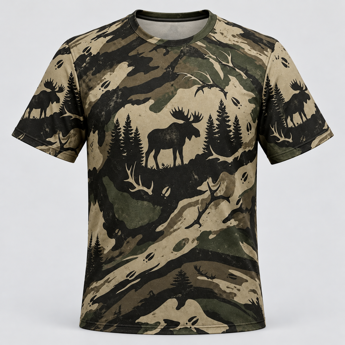 Moose Hunting Camo silhouette Hoodie VC271001