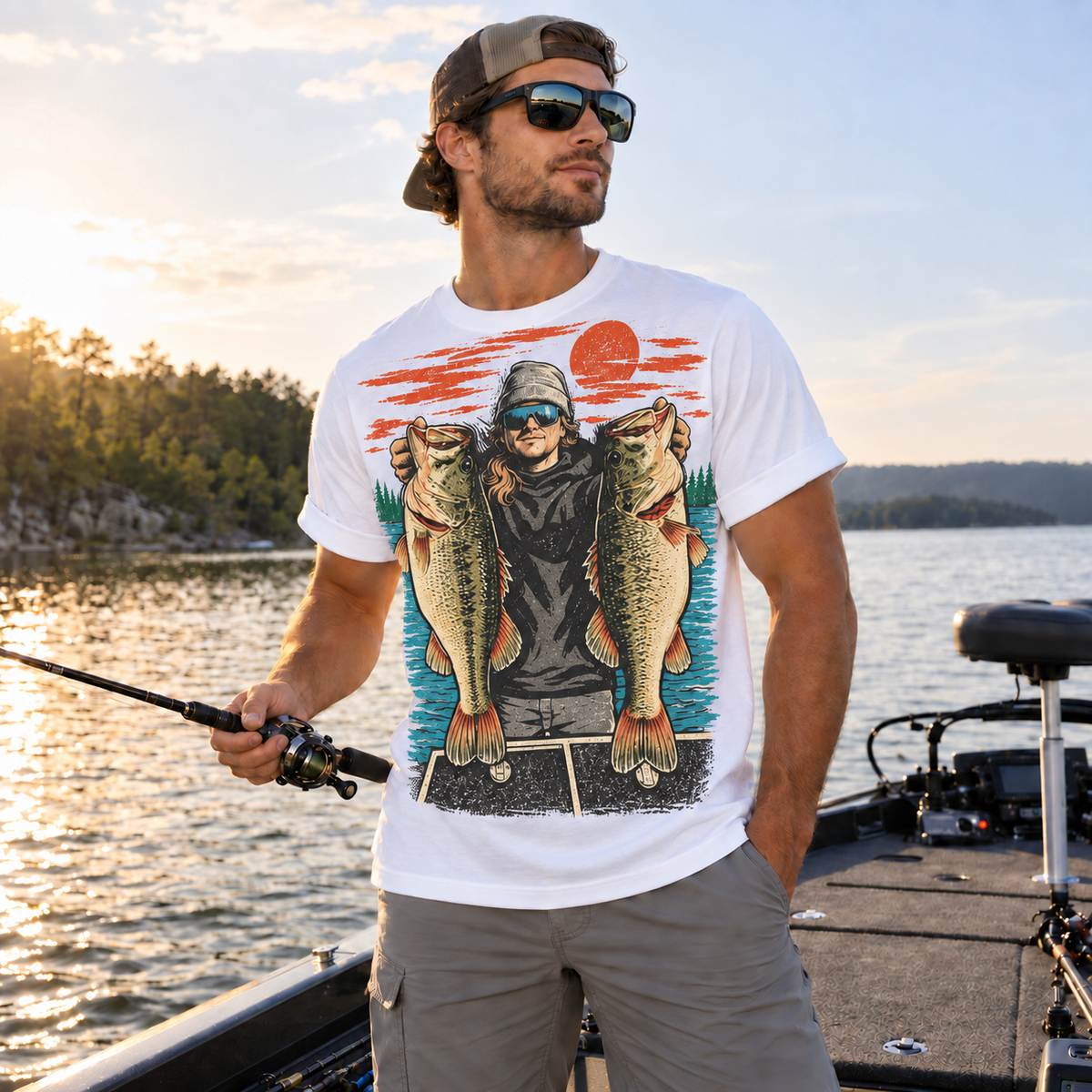 Fishing On Outdoor Cotton T-Shirt NL10081