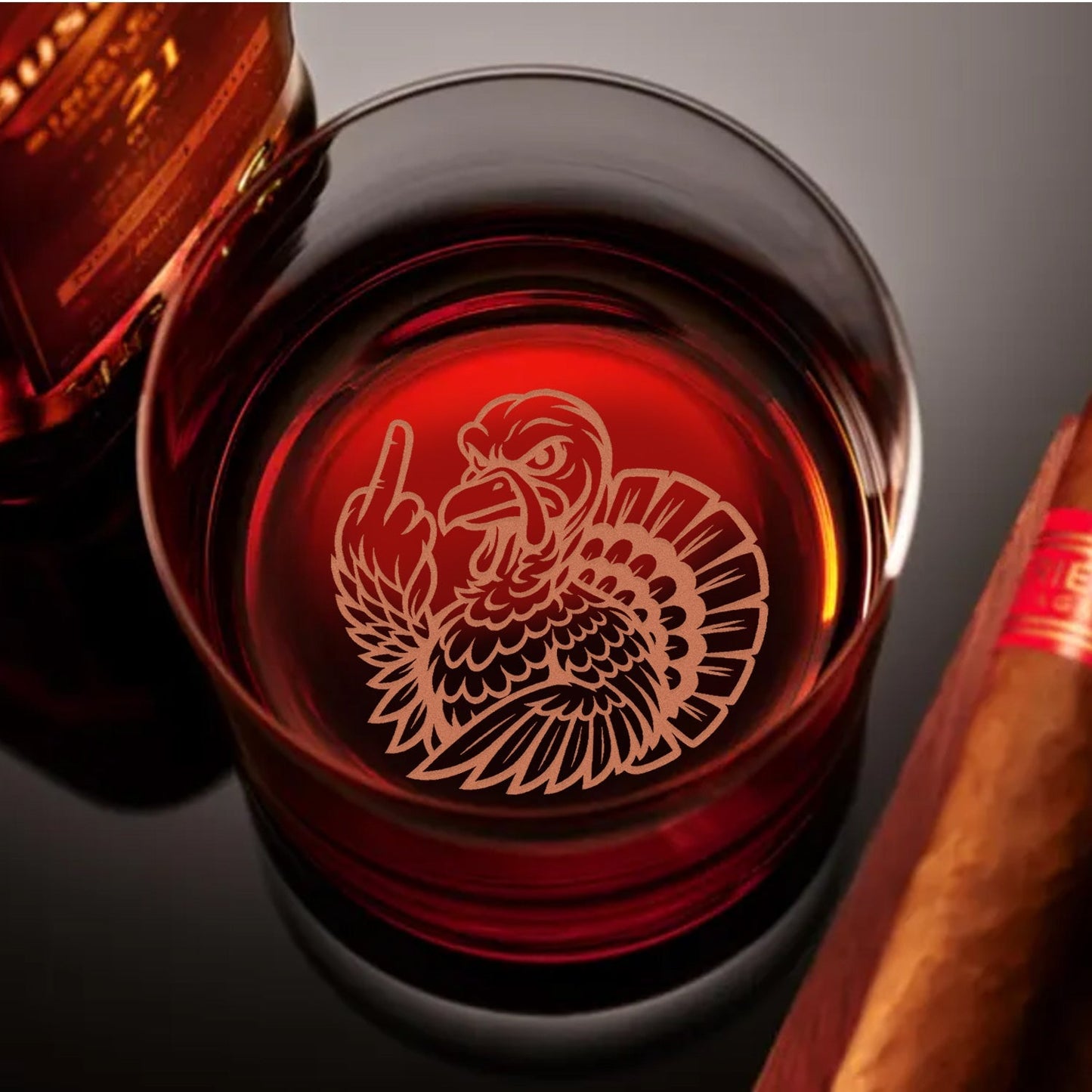 Badass Turkey Engraved Whiskey Glass – Funny Hunting Whiskey Glass 2025 Limited Edition for Hunters & Drinking Lovers