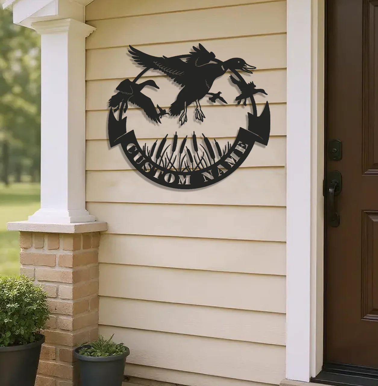 Personalized Duck Hunting Metal Sign WITH LED/WITHOUT LED – Flying Waterfowl Wall Art
