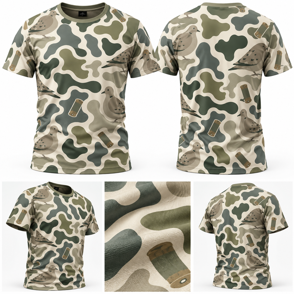 Dove Shell Camo Polo Shirt DVC007