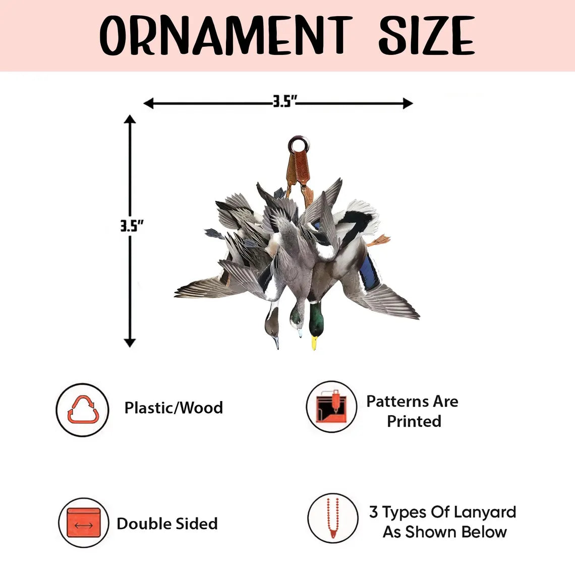 Duck Hunting Christmas Ornament, Xmas Gift for Dad, Husband, Hunting Lover