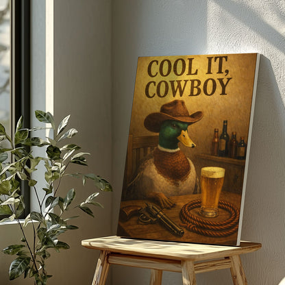 Cool It Cowboy Duck Canvas Wall Art