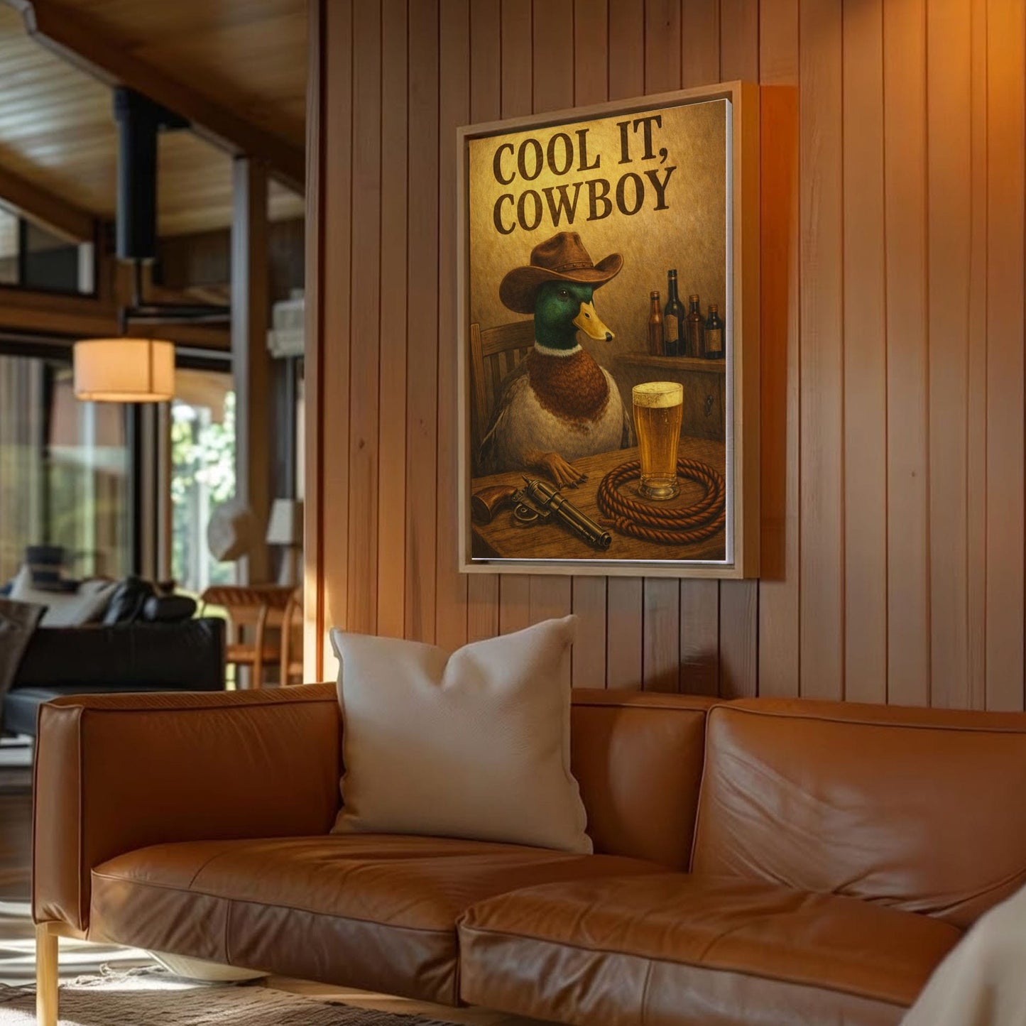 Cool It Cowboy Duck Canvas Wall Art