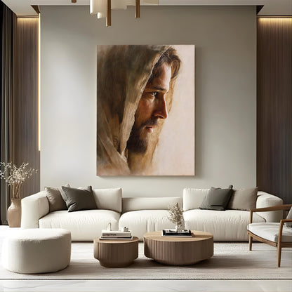 Jesus Portrait Canvas Art Soft Christian Wall Decor Religious Poster Print