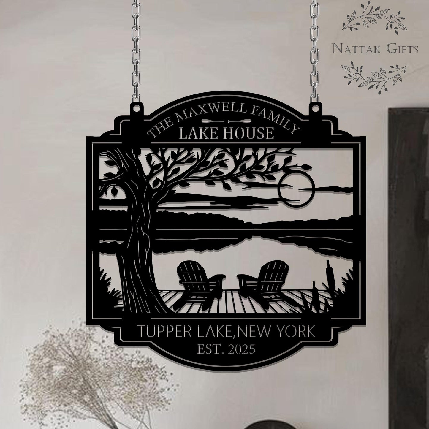 Personalized Lake House Metal Sign: Custom Outdoor Decor, Lake House Welcome Sign