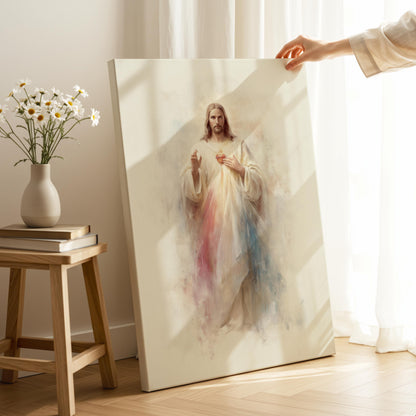 Jesus & Virgin Mary Canvas Set – Religious Wall Art Prints