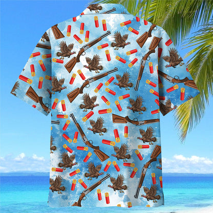 Wild Turkeys Hunting Blue Hawaiian Shirt