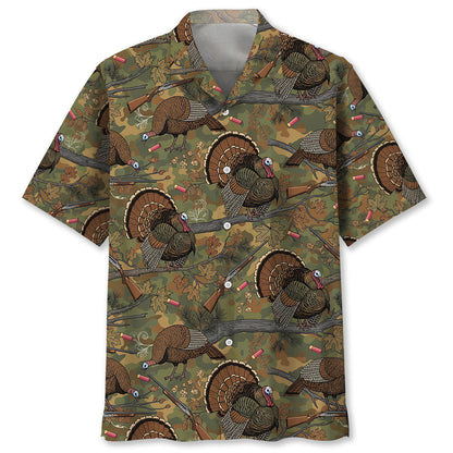 Vintage Wild Turkey Hunting Hawaiian Shirt