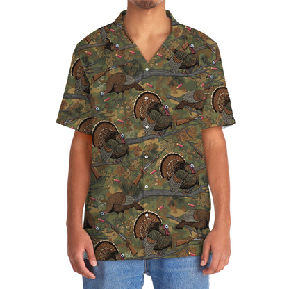 Vintage Wild Turkey Hunting Hawaiian Shirt