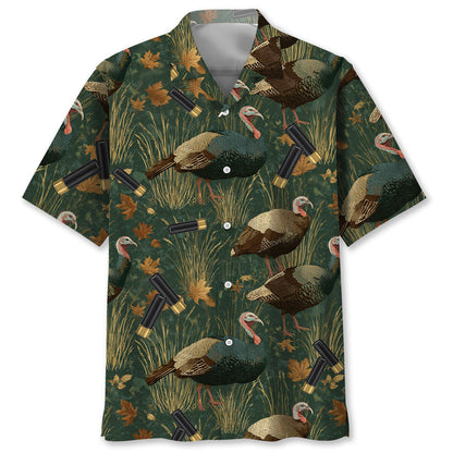 Green Wild Turkey Hunting Hawaiian Shirt
