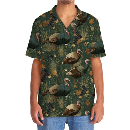 Green Wild Turkey Hunting Hawaiian Shirt