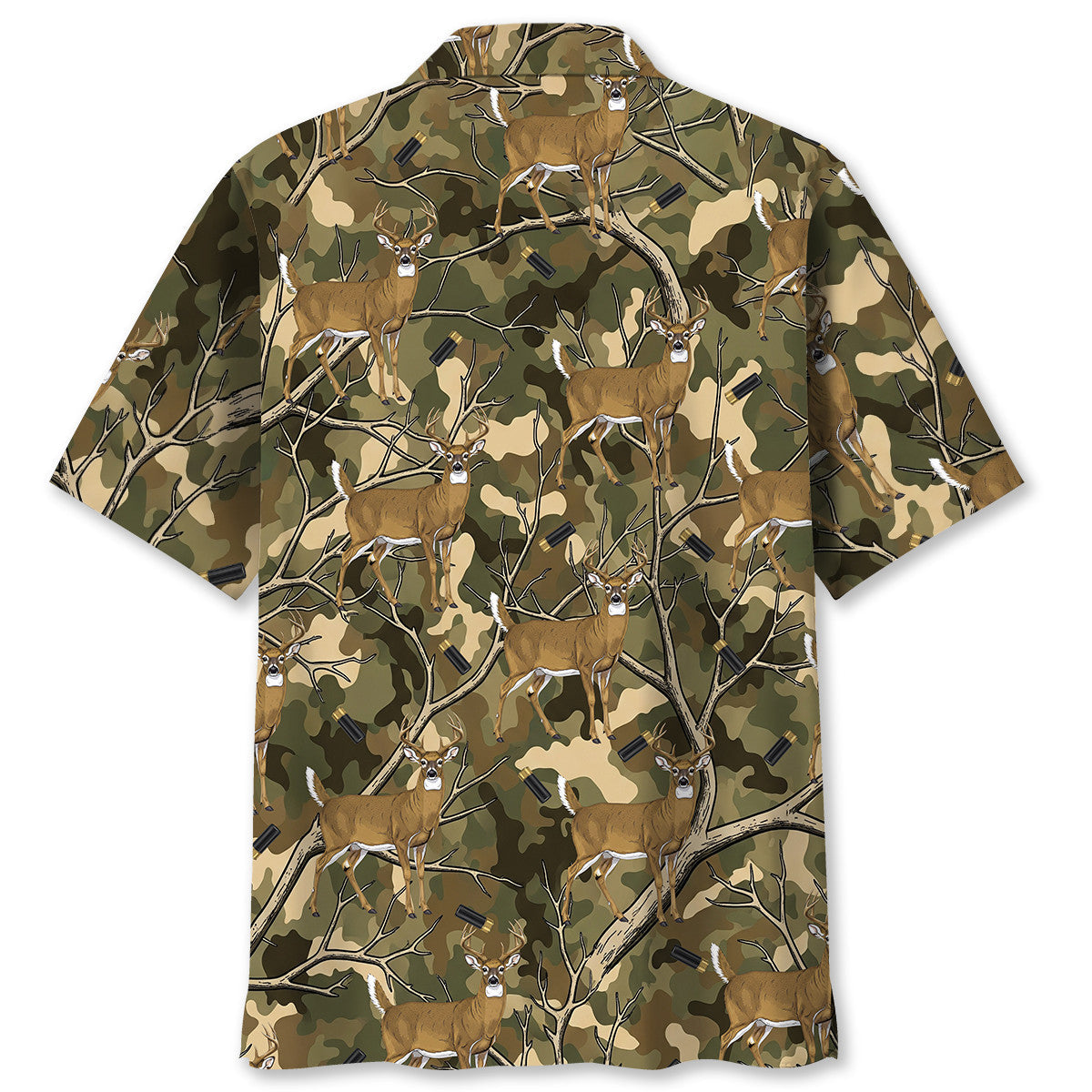 Camouflage White Tailed Deer Hunting Hawaiian Shirt
