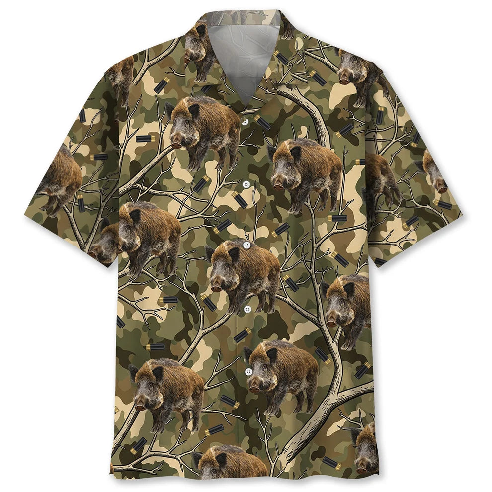 Camouflage Wild Boar Hunting Polo Shirt VCE1018