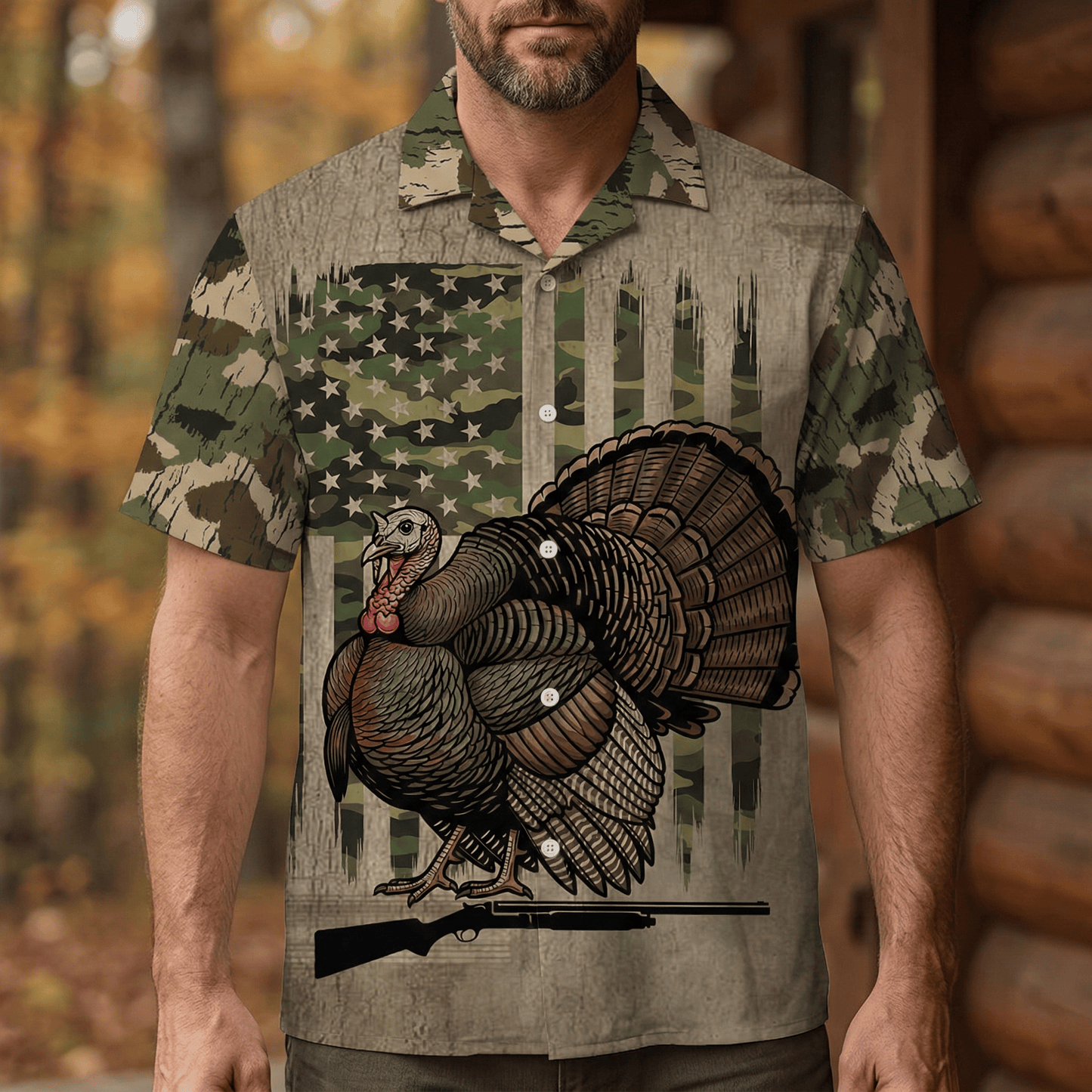 Wild Turkey Hunting America Hawaiian Shirt