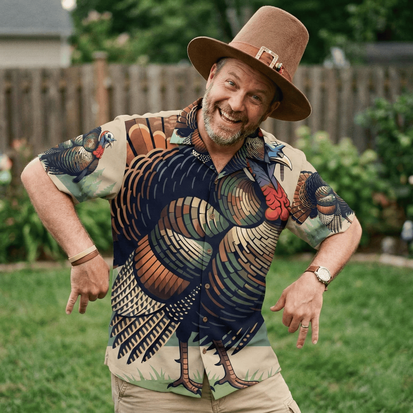Camouflage Turkey Hunting America Hawaiian Shirt