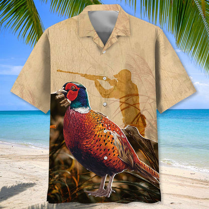Vintage Pheasant Hunting Camo Hawaiian Shirt