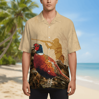 Vintage Pheasant Hunting Camo Hawaiian Shirt