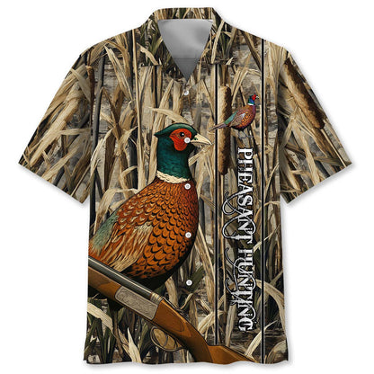 Vintage Pheasant Bird Hunting Hawaiian Shirt