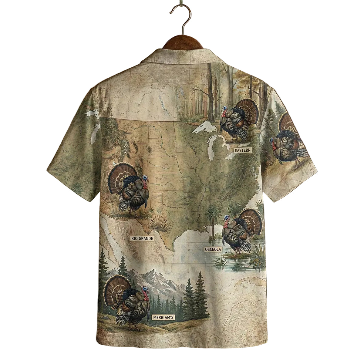 Turkey Species Hunting Pattern Hawaiian Shirt T1057