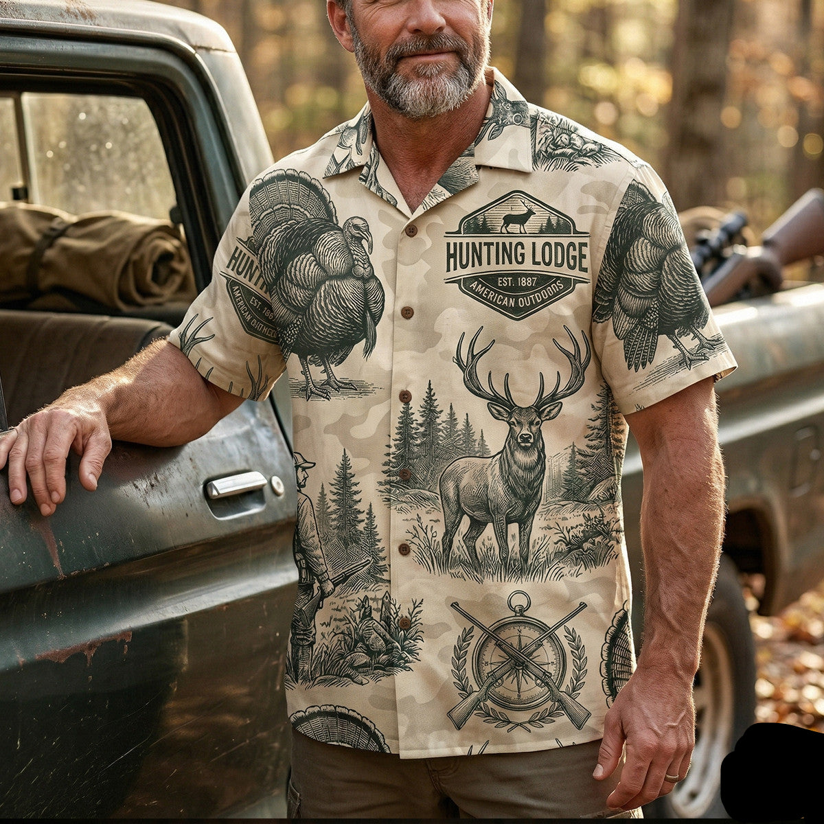 Turkey Hunting Hawaiian Shirt Gift For Dad T1059