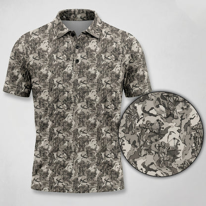 Bowhunting Hunter Deer Camo Pattern Polo Shirt, Fathers Day Golf Shirts For Men BHP1001