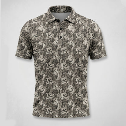 Bowhunting Hunter Deer Camo Pattern Polo Shirt, Fathers Day Golf Shirts For Men BHP1001