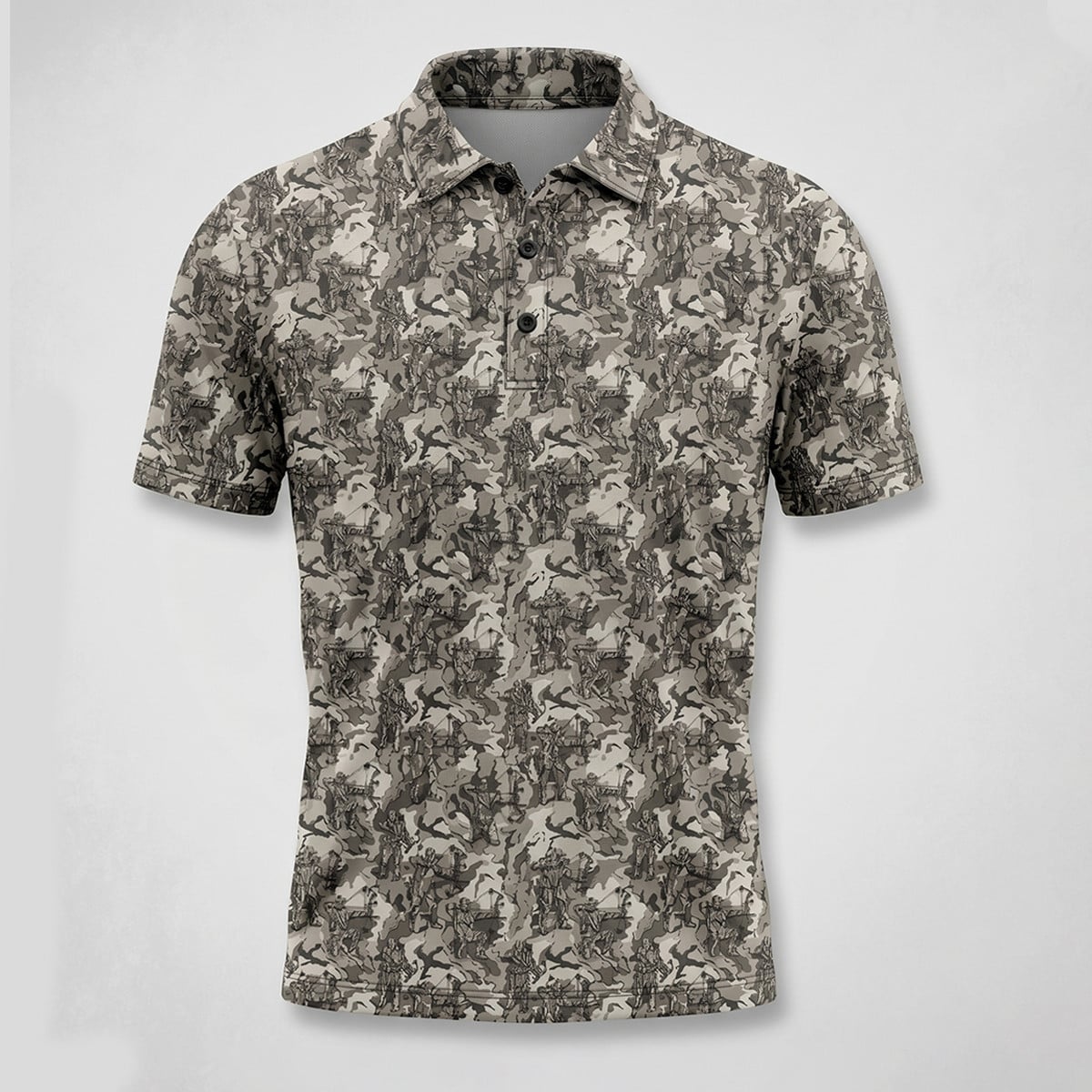 Bowhunting Hunter Deer Camo Pattern Polo Shirt, Fathers Day Golf Shirts For Men BHP1001