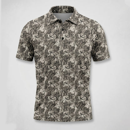 Bowhunting Hunter Deer Camo Pattern Polo Shirt, Fathers Day Golf Shirts For Men BHP1001