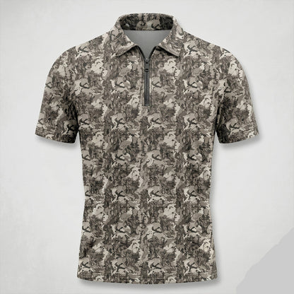 Bowhunting Hunter Deer Camo Pattern Polo Shirt, Fathers Day Golf Shirts For Men BHP1001