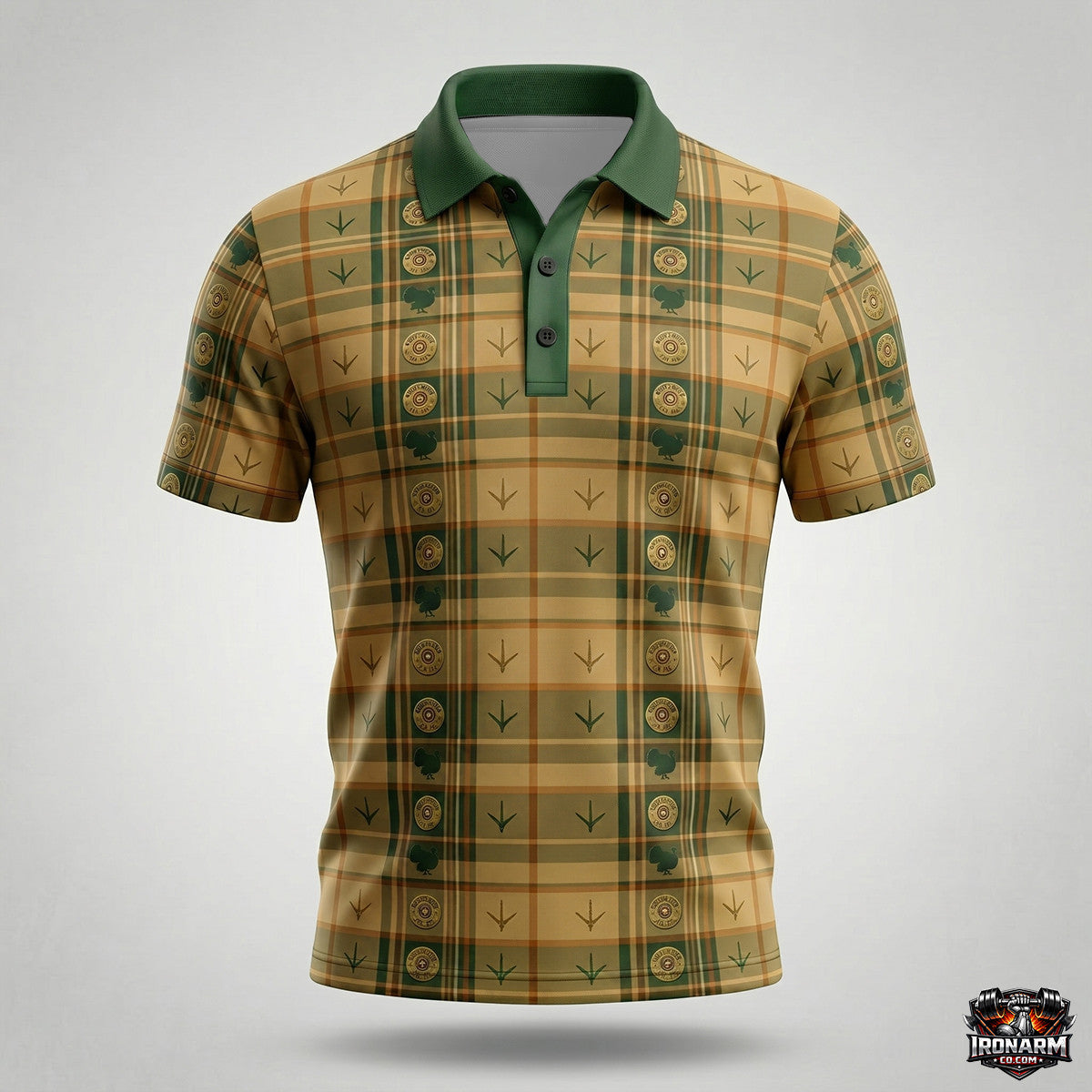Turkey Hunter Tartan Plaid Pattern Hunting Polo Shirt TP1012