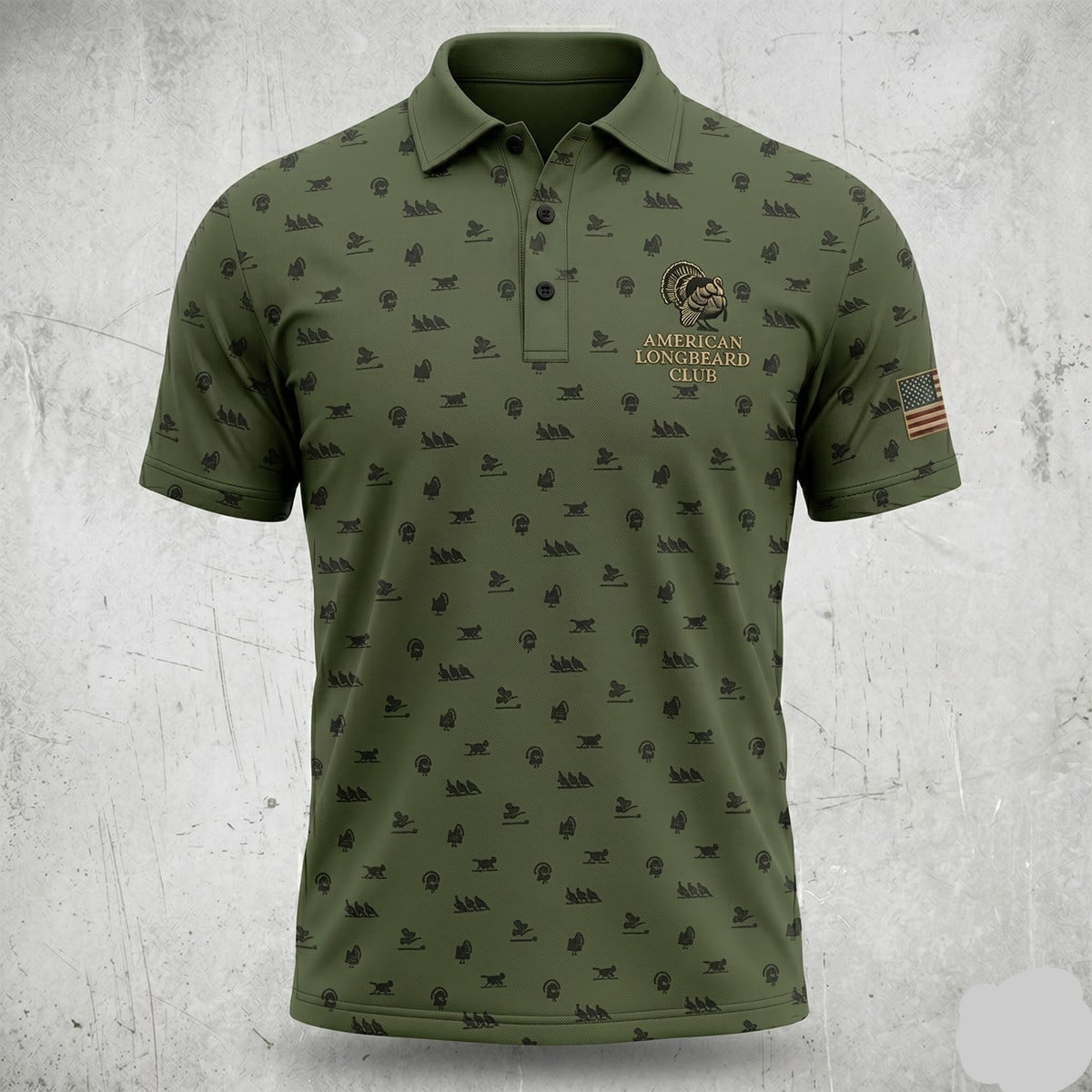 Turkey Hunting Olive Green Icon Polo Shirt TP1001