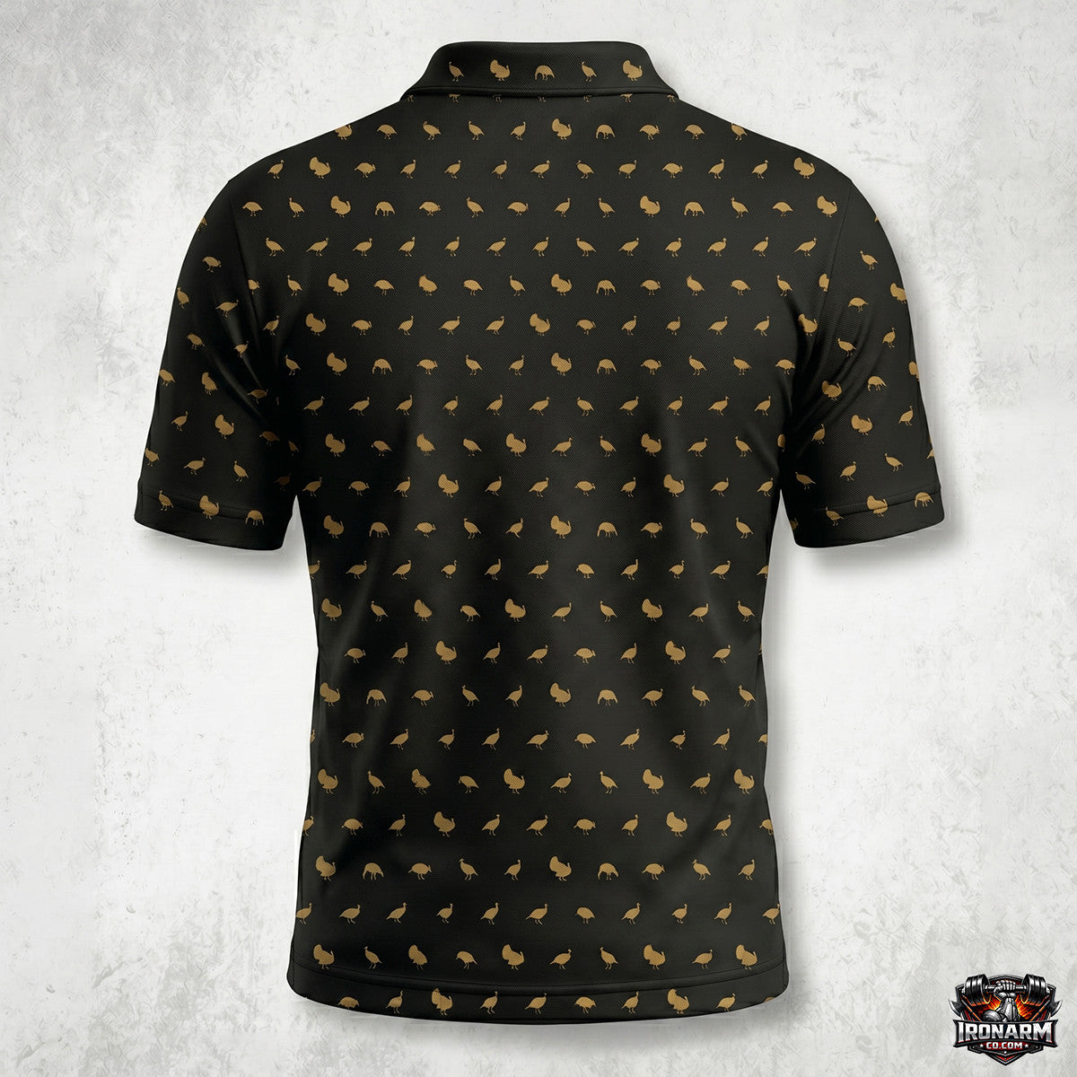 Turkey Hunting Mini Icon Pattern Black Polo Shirt TP1002