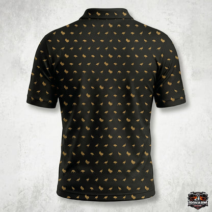Turkey Hunting Mini Icon Pattern Black Polo Shirt TP1002