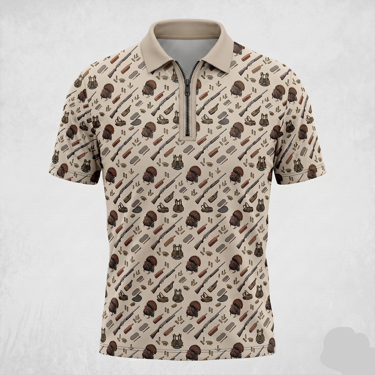 Turkey Hunting Gear Pattern Polo Shirt, fatherday Polo Shirt For men TP1011