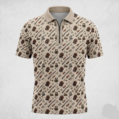 Turkey Hunting Gear Pattern Polo Shirt, fatherday Polo Shirt For men TP1011