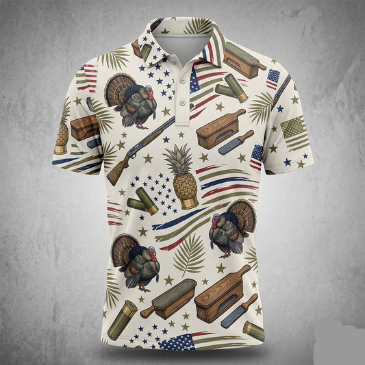 American Turkey Hunter Print Polo Shirt For men TP1013