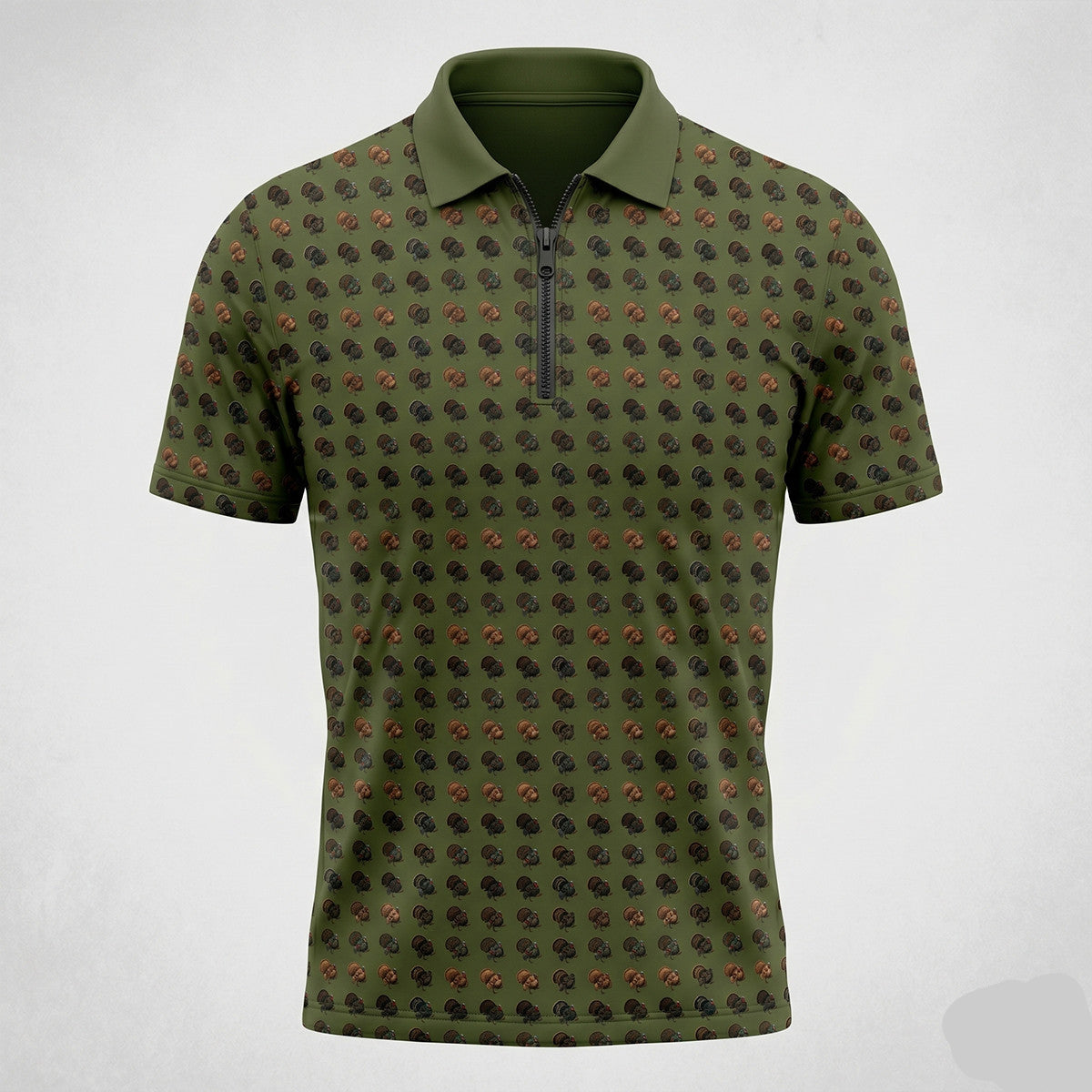 Wild Turkey Hunting  Mini Print Polo Shirt TP1014