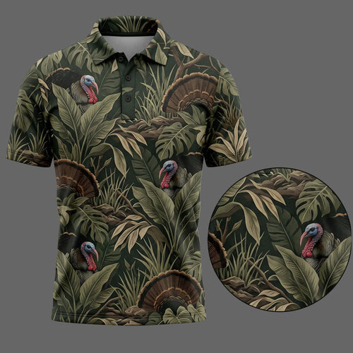 Turkey Hunting Tropical Pattern Polo Shirt TP1017