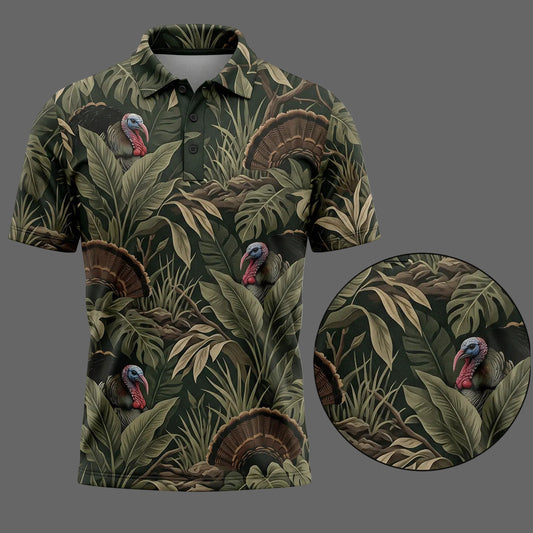 Turkey Hunting Tropical Pattern Polo Shirt TP1017