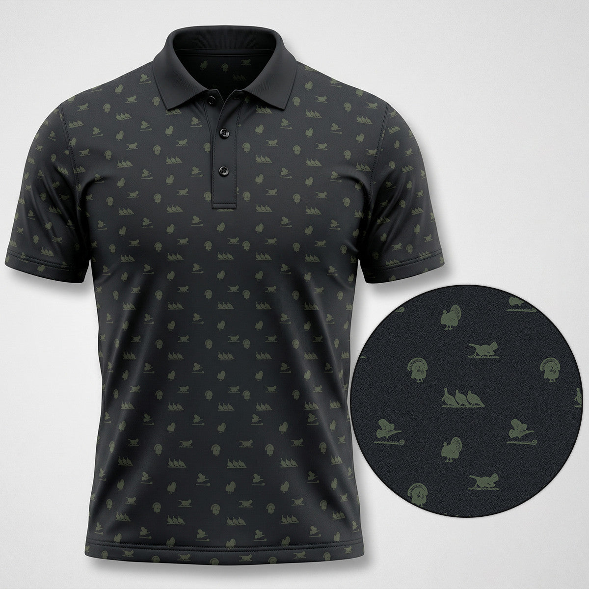 Turkey Hunting Black Polo Polo Shirt TP1020
