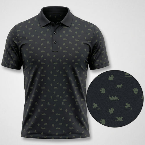 Turkey Hunting Black Polo Polo Shirt TP1020