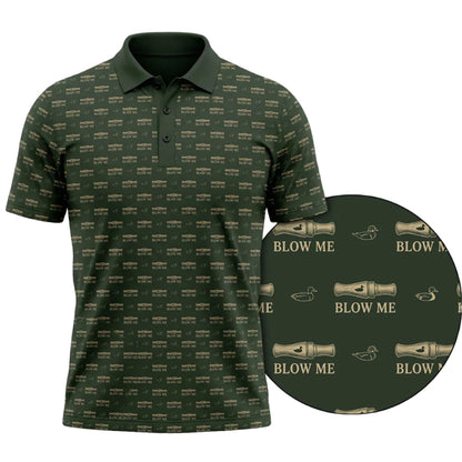 Turkey Hunting Call Micro Print Polo Shirt DHP1001