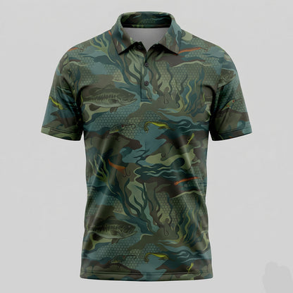 Bass Fishing Polo Shirt, Fathers Day Golf Shirts For Men BFP1003