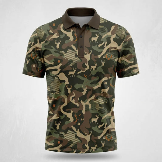 Deer Hunting Polo Shirt, Fathers Day Golf Shirts For Men DP1002